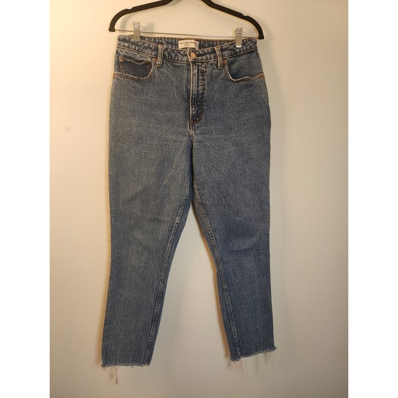 Abercrombie & Fitch Denim - Abercrombie & Fitch Curve Love The Skinny High Rise Jeans Blue Raw Hem 30/10R